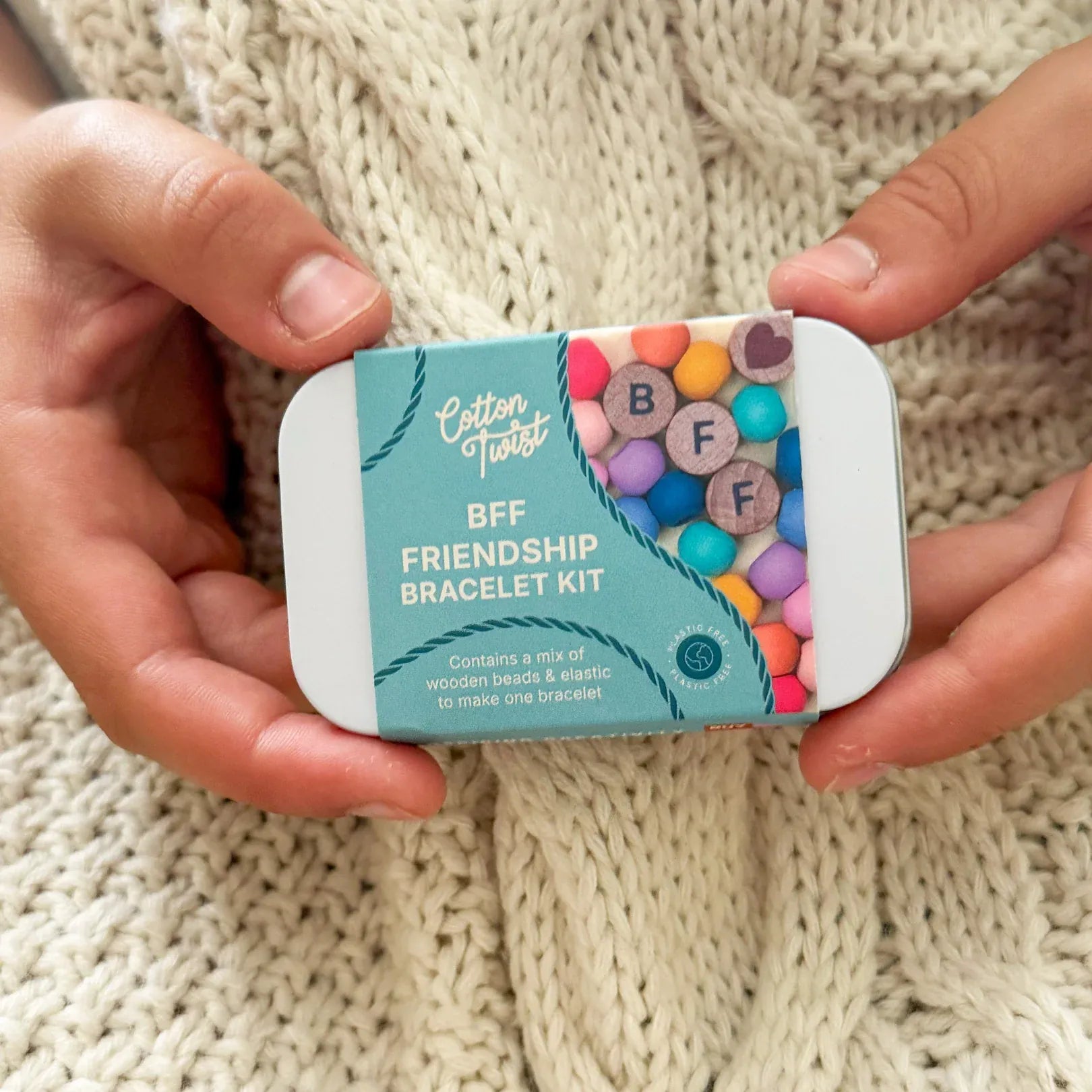 Beaded Bff Friendship Bracelet Gift Kit - Rainbow Cotton Twist Lil Tulips