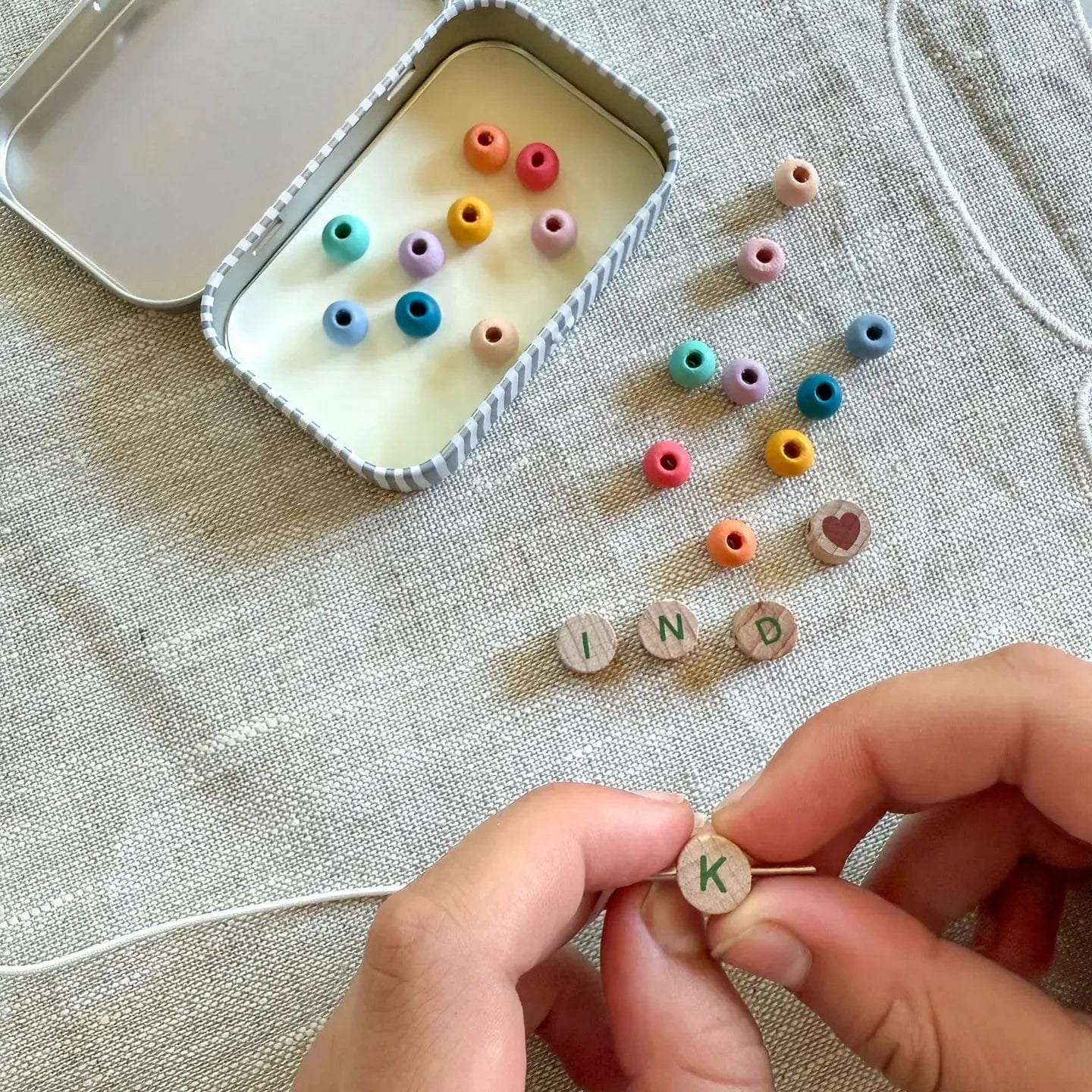 Beaded Friendship Bracelet - Kind - Rainbow Cotton Twist Lil Tulips