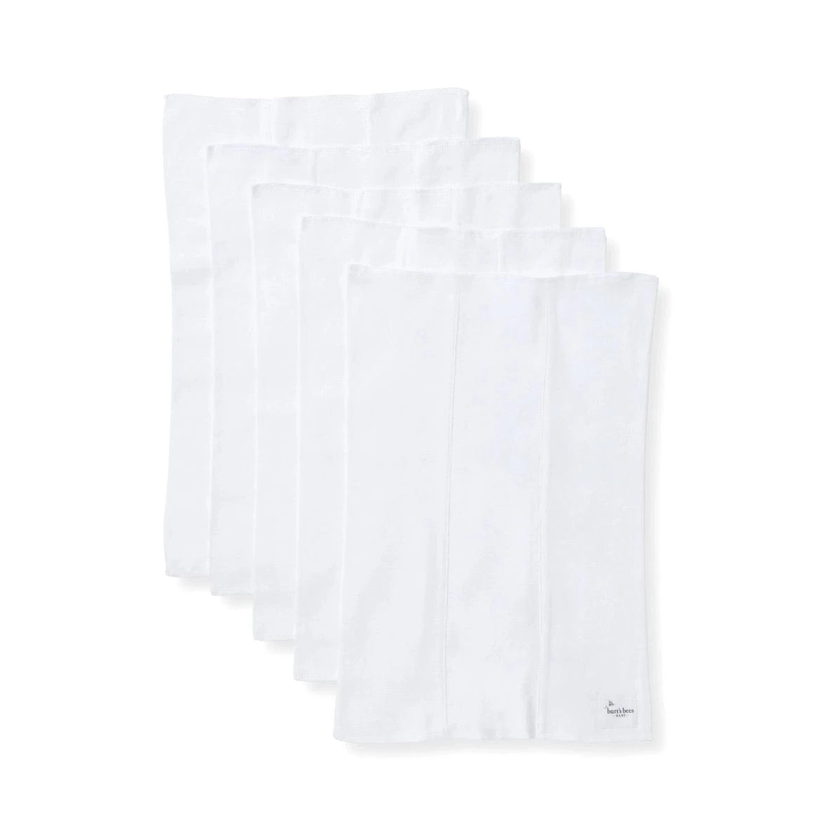 Bee Essential Burp Cloths - Set of 5 - White Burt's Bees Baby Lil Tulips