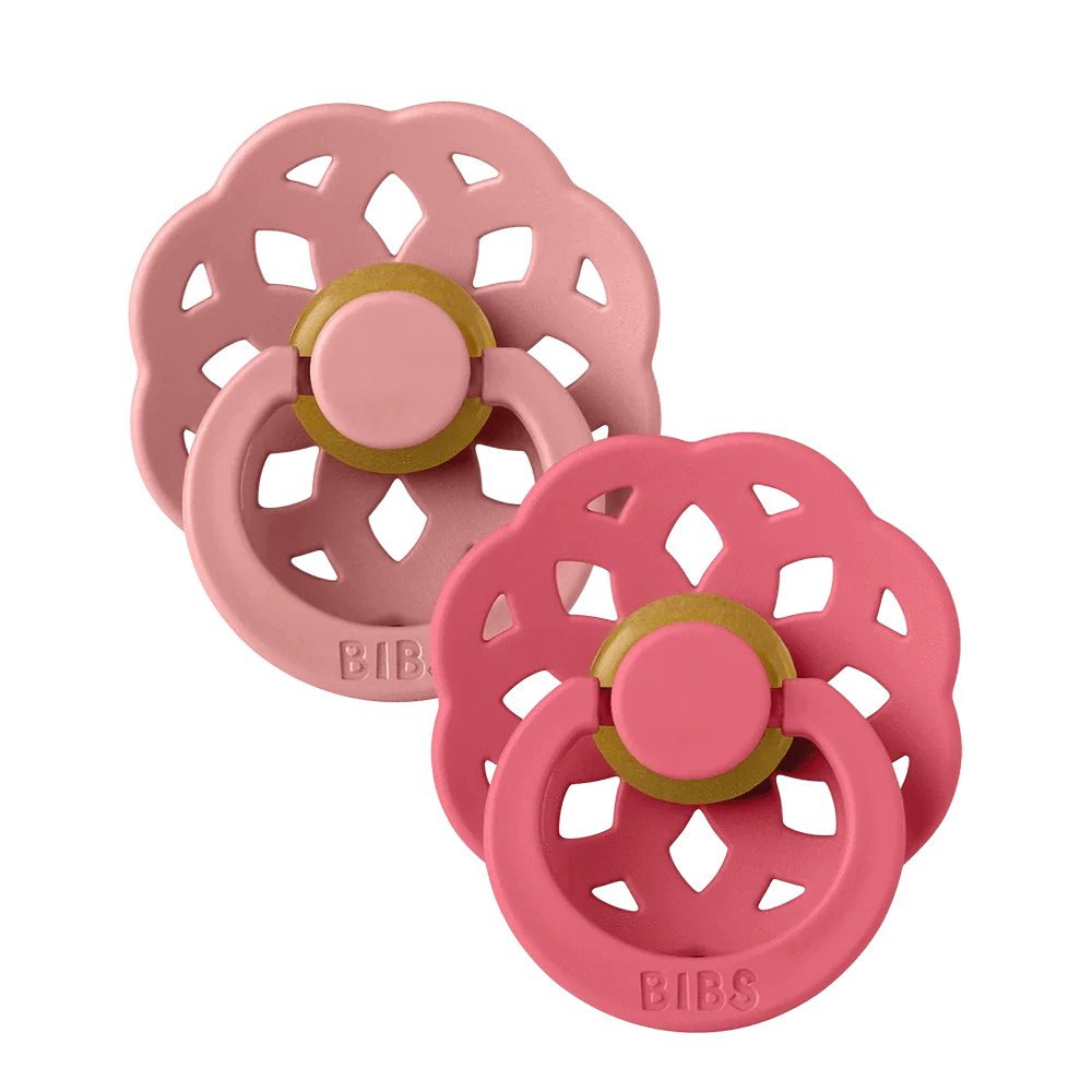 BiBS Pacifier Boheme 2 PACK - Dusty Pink/Coral Bibs Pacifier Lil Tulips