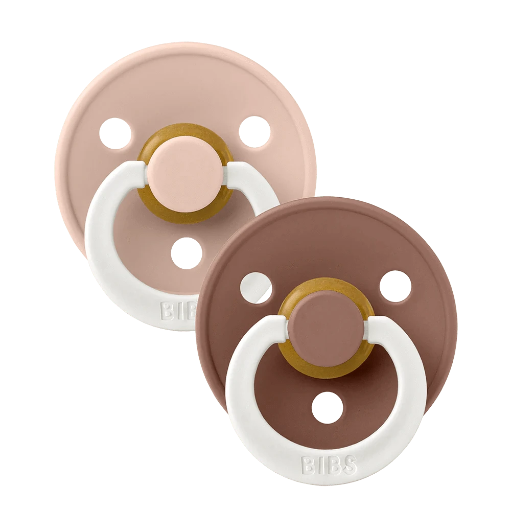 BIBS Pacifier Colour GLOW 2 PACK - Blush/Woodchuck Bibs Pacifier Lil Tulips