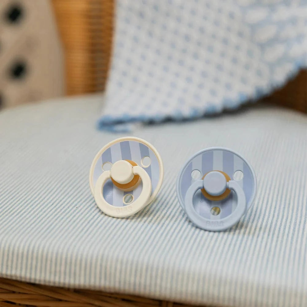 BiBS Pacifier Studio Colour 2 Pack Block - Baby Blue Dusty Blue mix Bibs Pacifier Lil Tulips