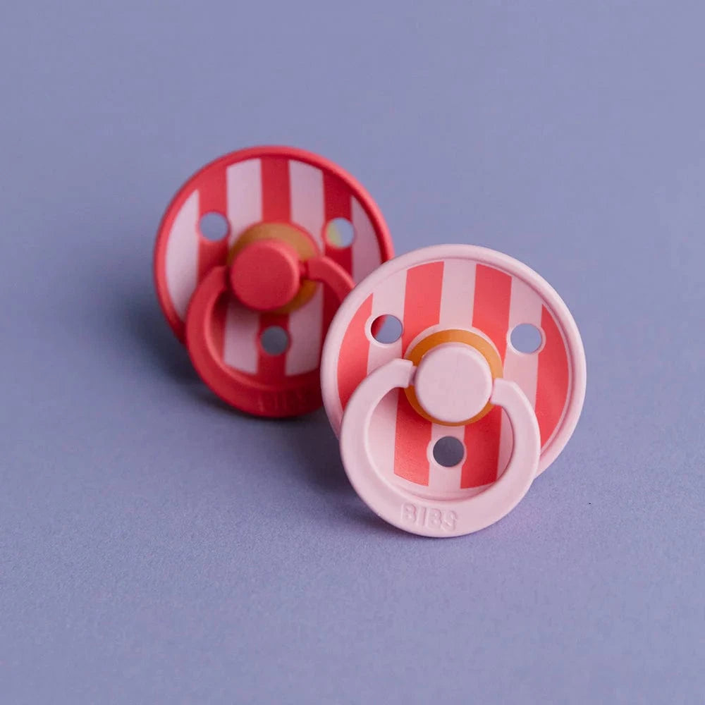 BiBS Pacifier Studio Colour 2 Pack Block - Baby Pink Coral mix Bibs Pacifier Lil Tulips
