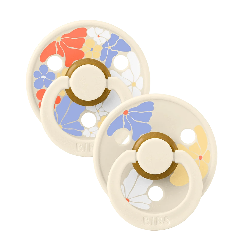 BiBS Pacifier Studio Colour 2 Pack Morning Bloom - Ivory Mix Bibs Pacifier Lil Tulips