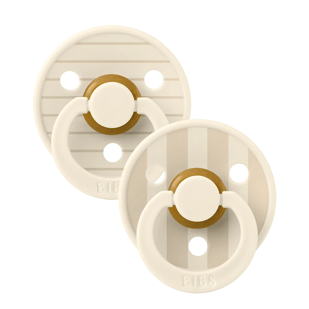 BiBS Pacifier Studio Colour 2 Pack Pin - Ivory Vanilla Mix Bibs Pacifier Lil Tulips