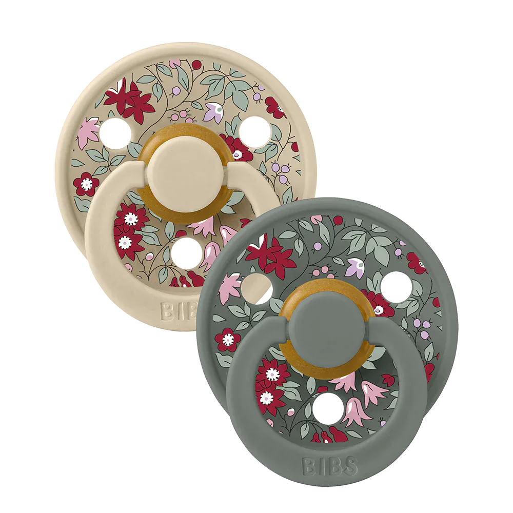 BIBS x LIBERTY Colour 2 Pack Chamomile Lawn - Pine Mix Bibs Pacifier Lil Tulips