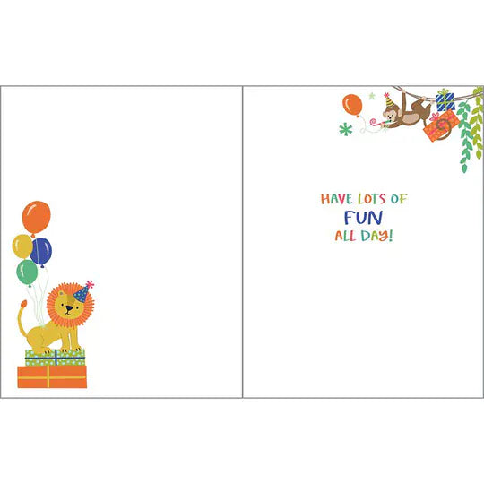 Birthday Greeting Card - Jungle Time Gina B Designs Lil Tulips