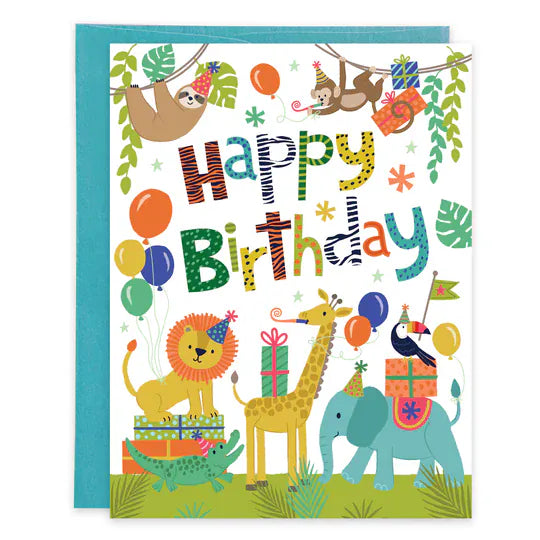 Birthday Greeting Card - Jungle Time Gina B Designs Lil Tulips