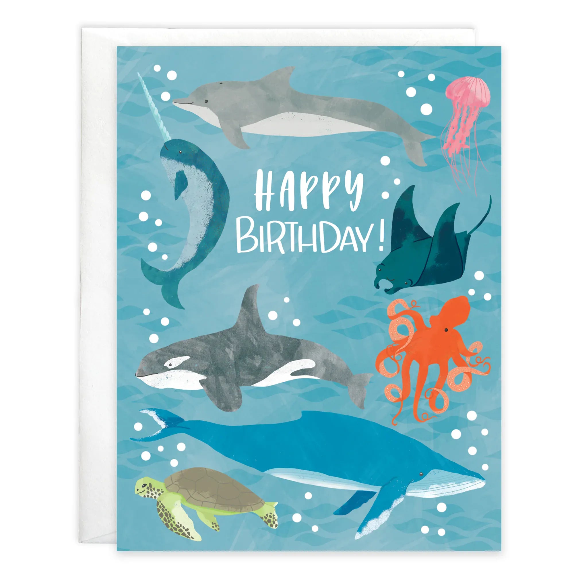 Birthday Greeting Card - Ocean Gina B Designs Lil Tulips