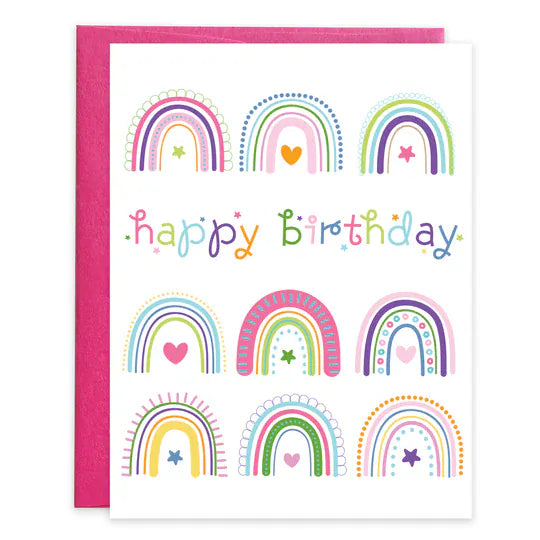 Birthday Greeting Card - Rainbows Gina B Designs Lil Tulips