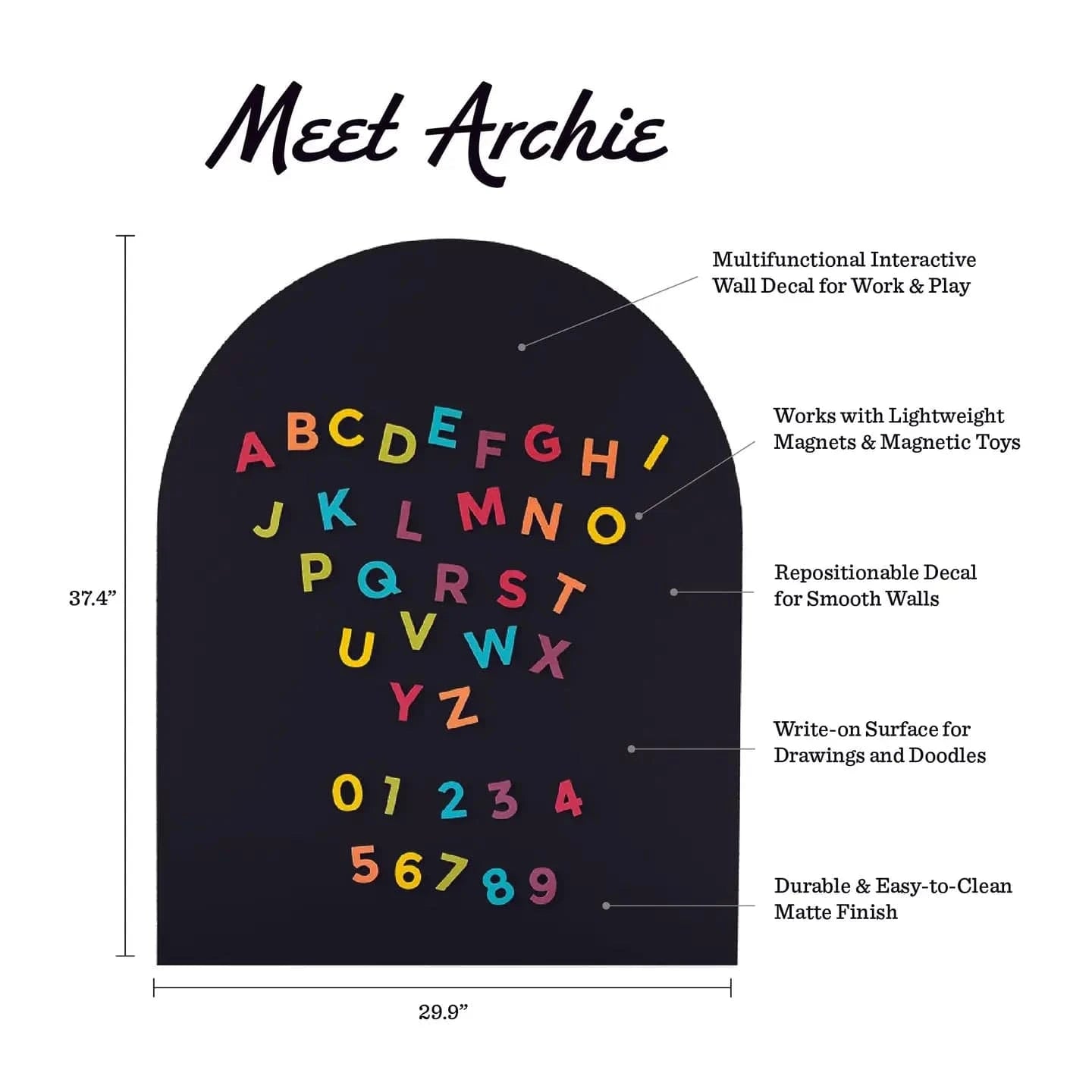 Black Magnetic Arch Wall Decal The Type Set Co. Lil Tulips