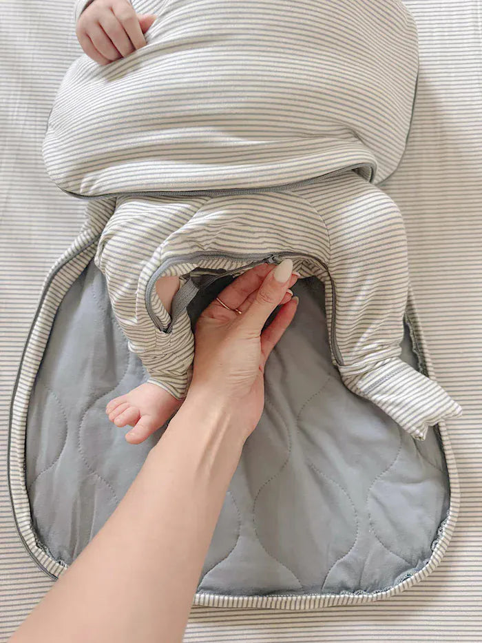 Blue Stripe Swaddle Sleep Sack 0.5 Tog Gunamuna Lil Tulips
