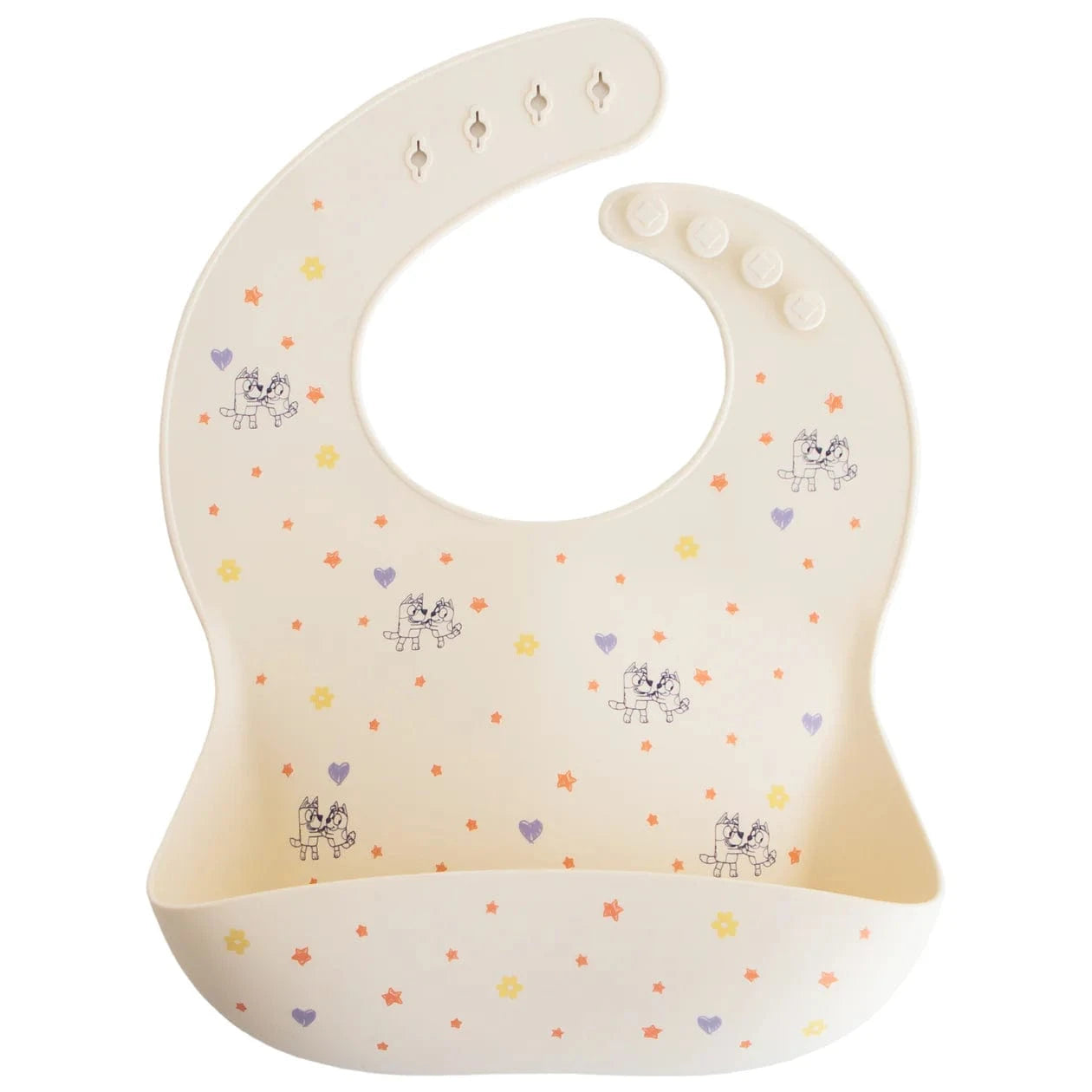 Bluey x Mushie Silicone Baby Bib (Ivory) Mushie Lil Tulips