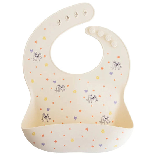 Bluey x Mushie Silicone Baby Bib (Ivory) Mushie Lil Tulips