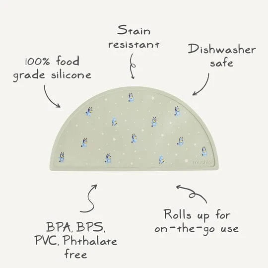 Bluey x Mushie Silicone Placema (Sage) Mushie Lil Tulips