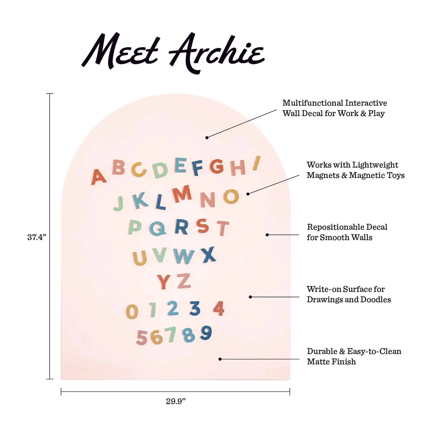 Blush Magnetic Arch Wall Decal The Type Set Co. Lil Tulips