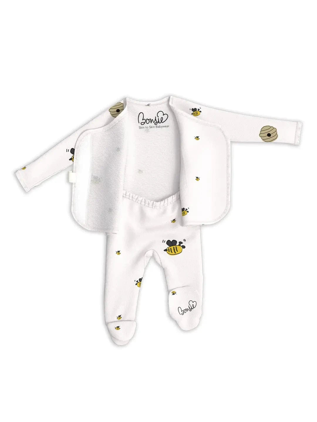 Bonsie Footie - Bees & Honey 0-3 Months Bonsie Lil Tulips