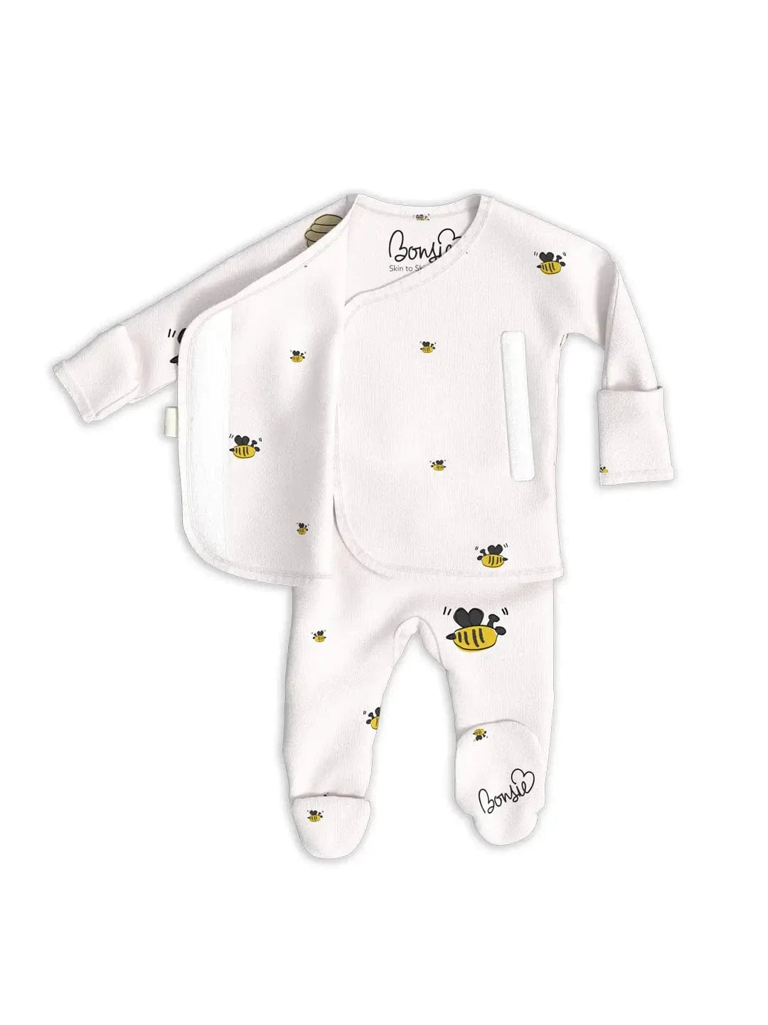 Bonsie Footie - Bees & Honey 0-3 Months Bonsie Lil Tulips