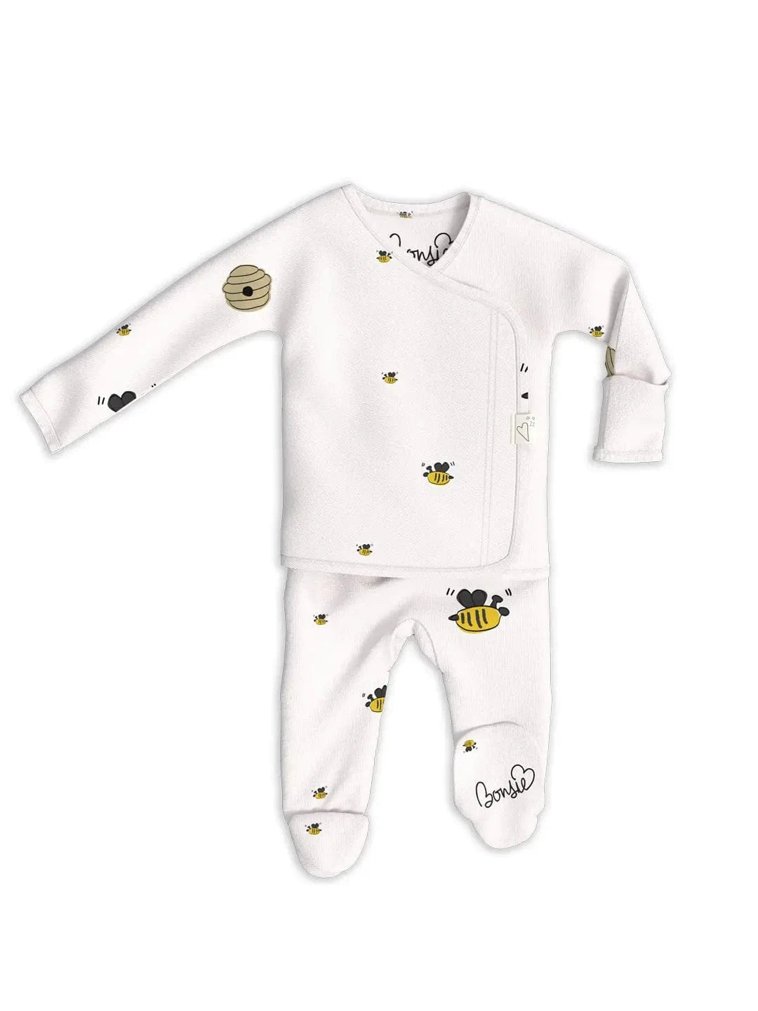 Bonsie Footie - Bees & Honey 0-3 Months Bonsie Lil Tulips