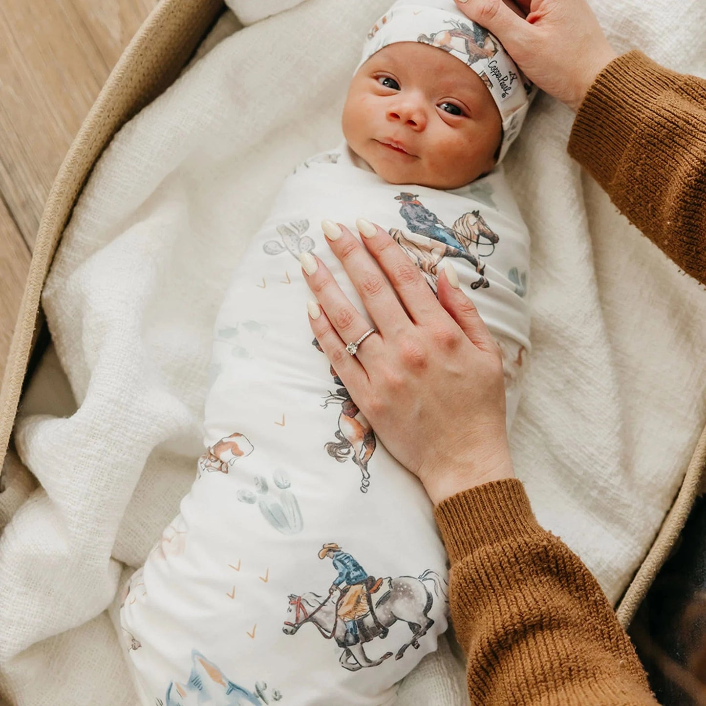 Boone Knit Swaddle Blanket Copper Pearl Lil Tulips