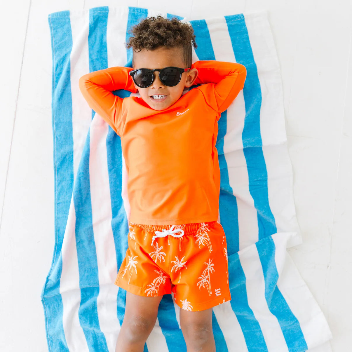 Neon Orange Swimming Rash Guard