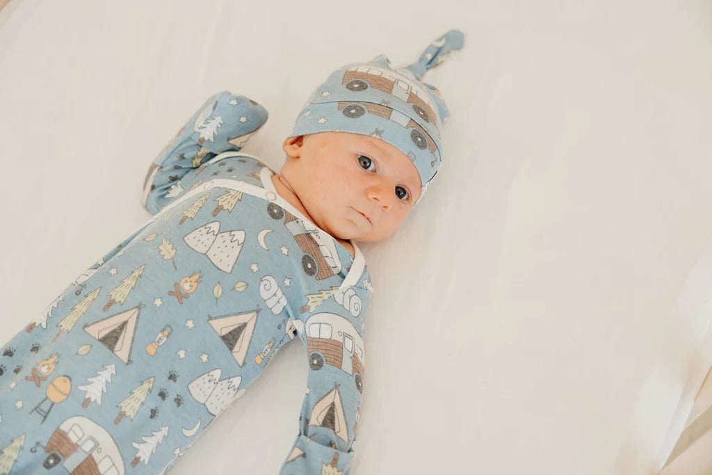 Bridger Newborn Knotted Gown Copper Pearl Lil Tulips