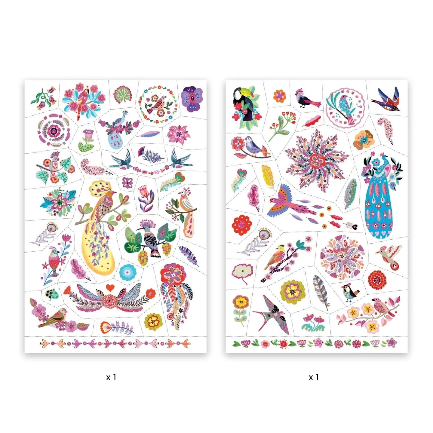 Bright Birds Temporary Tattoos Djeco Lil Tulips