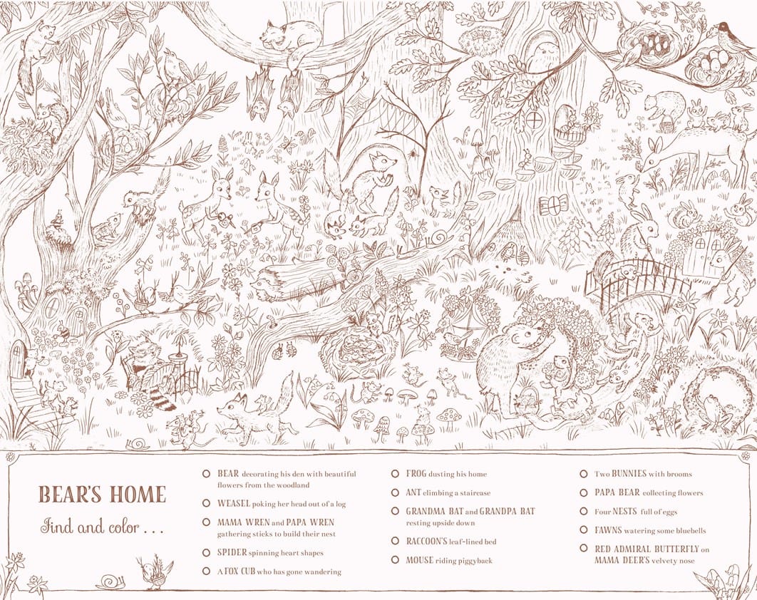 Brown Bear Wood: A Search-And-Find Coloring Book Abrams Lil Tulips