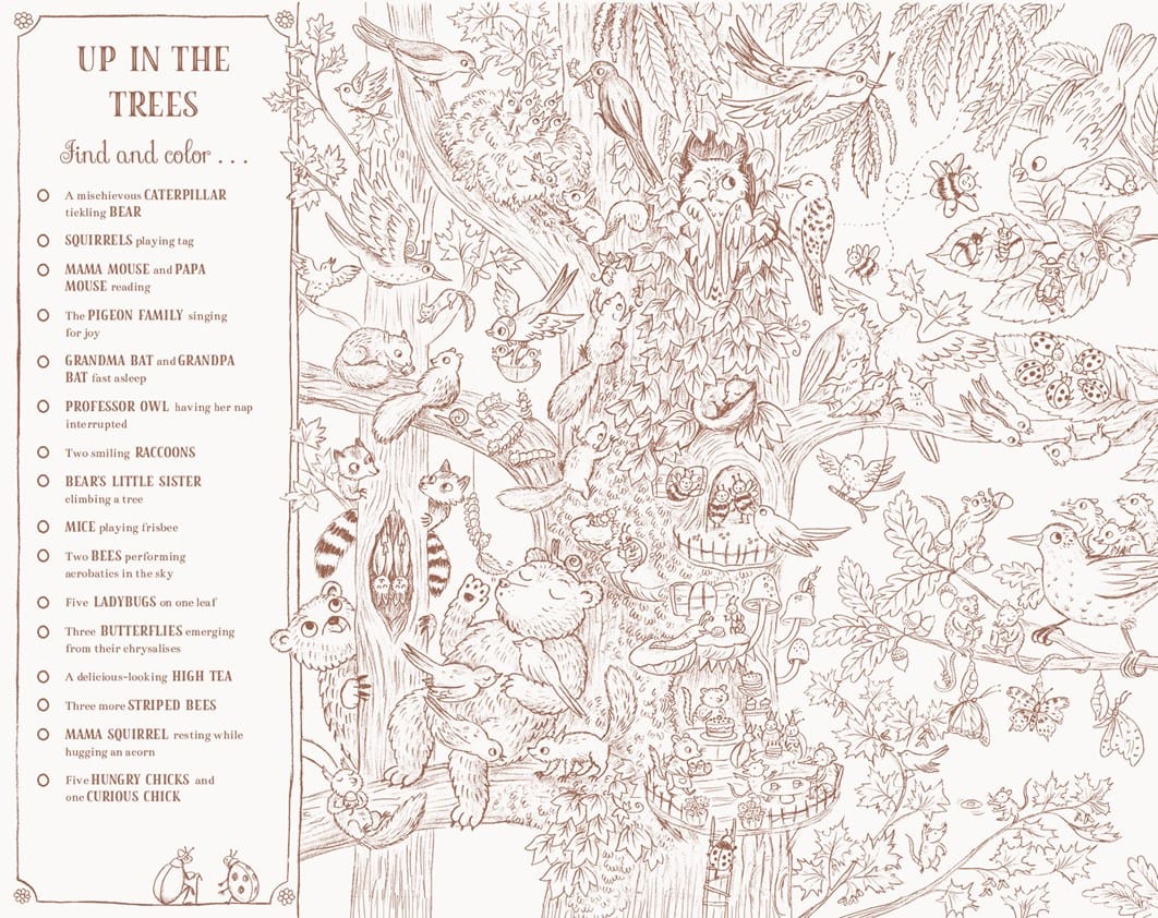 Brown Bear Wood: A Search-And-Find Coloring Book Abrams Lil Tulips