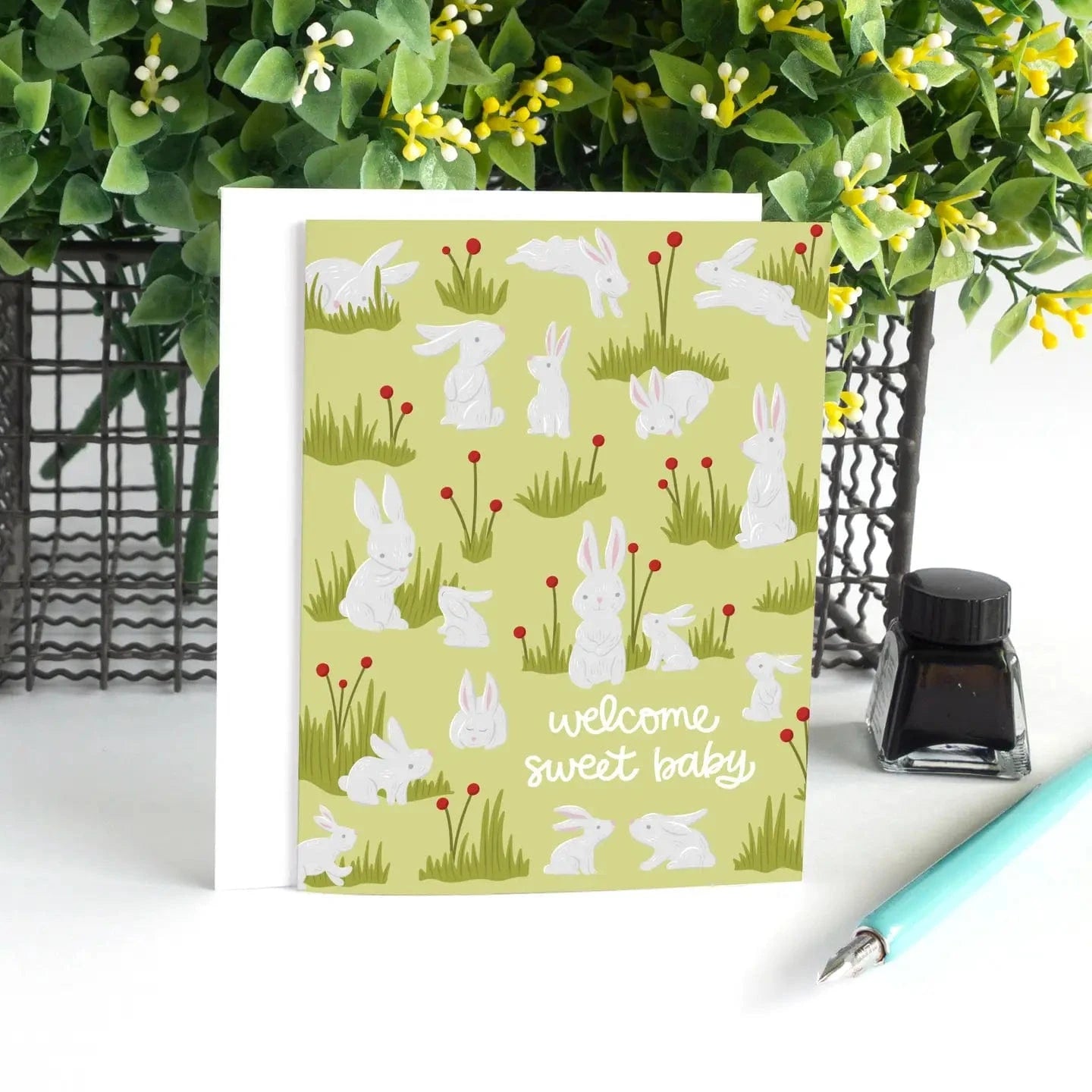 Bunny Rabbit - New Baby Card Pedaller Designs Lil Tulips