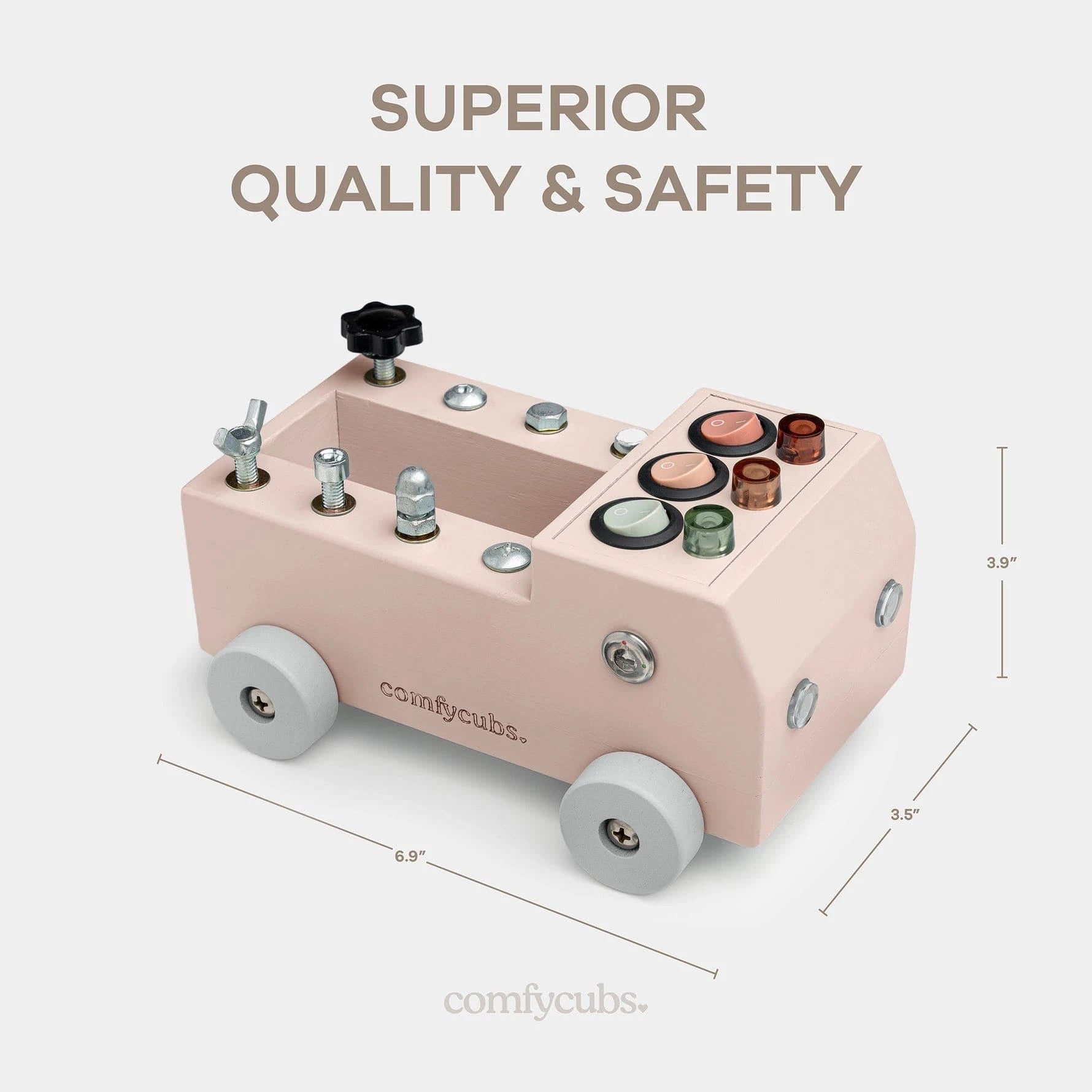 Busy Board Toy Truck Set - Blush Comfy Cubs Lil Tulips