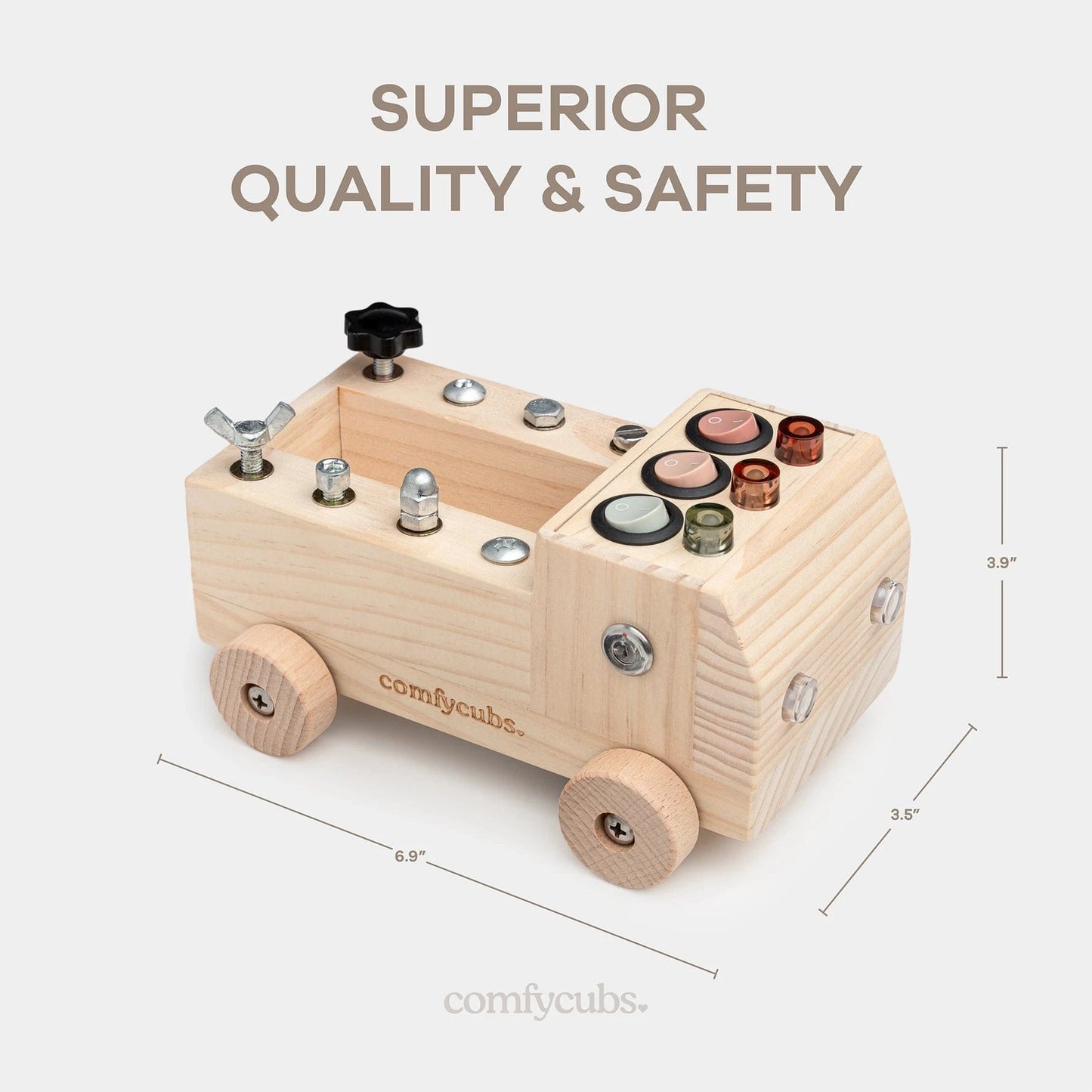 Busy Board Toy Truck Set - Natural Wood Comfy Cubs Lil Tulips