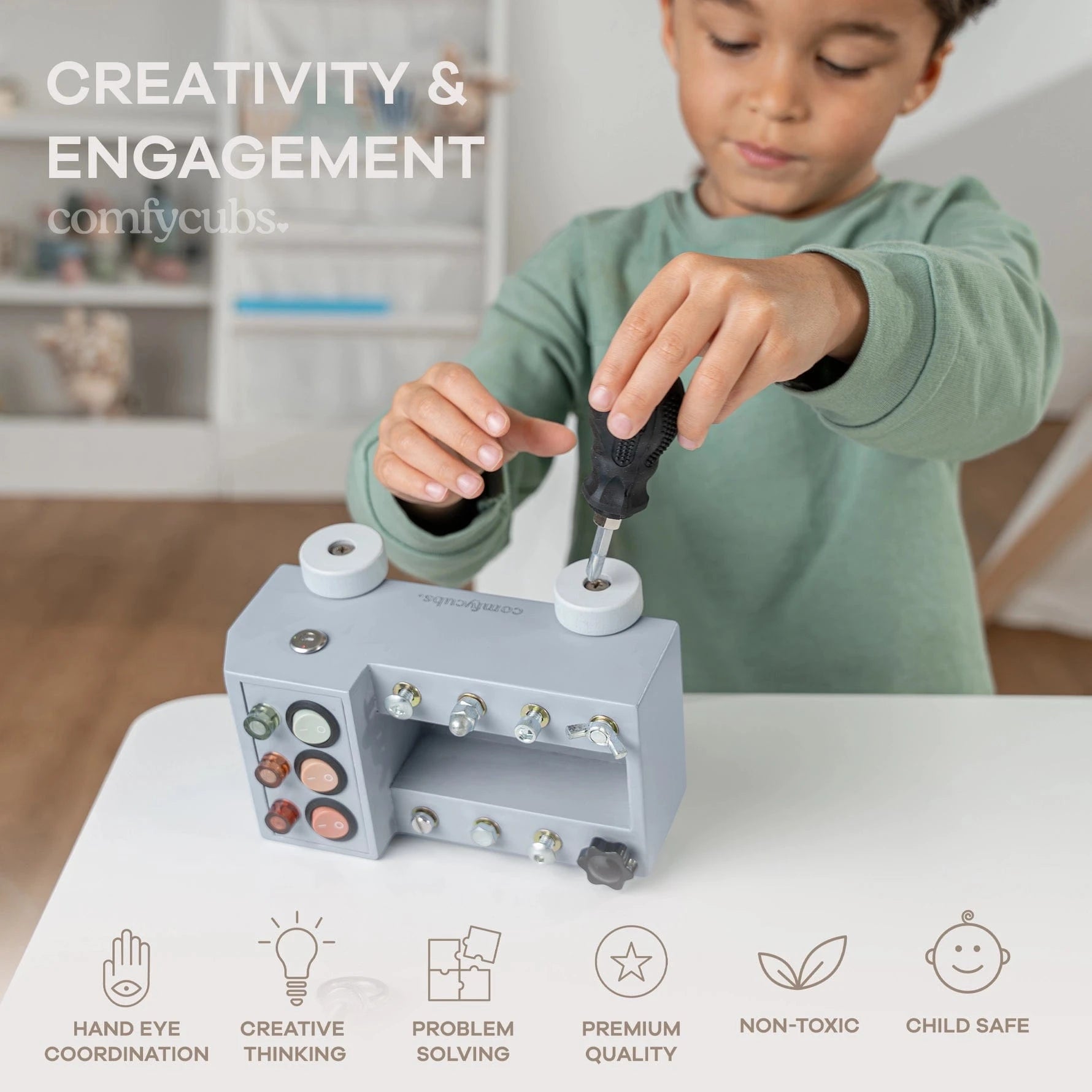 Busy Board Toy Truck Set - Pacific Blue Comfy Cubs Lil Tulips