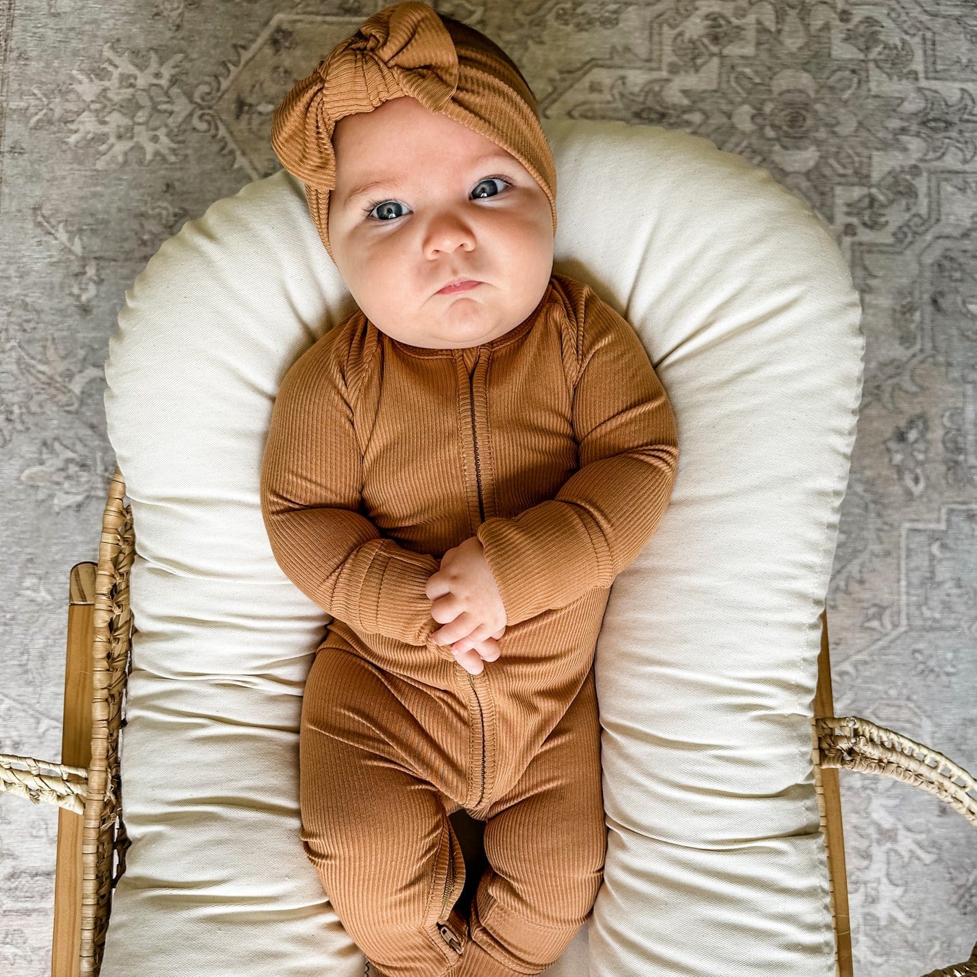 Camel Small Ribbed Zip Romper Brave Little Ones Lil Tulips