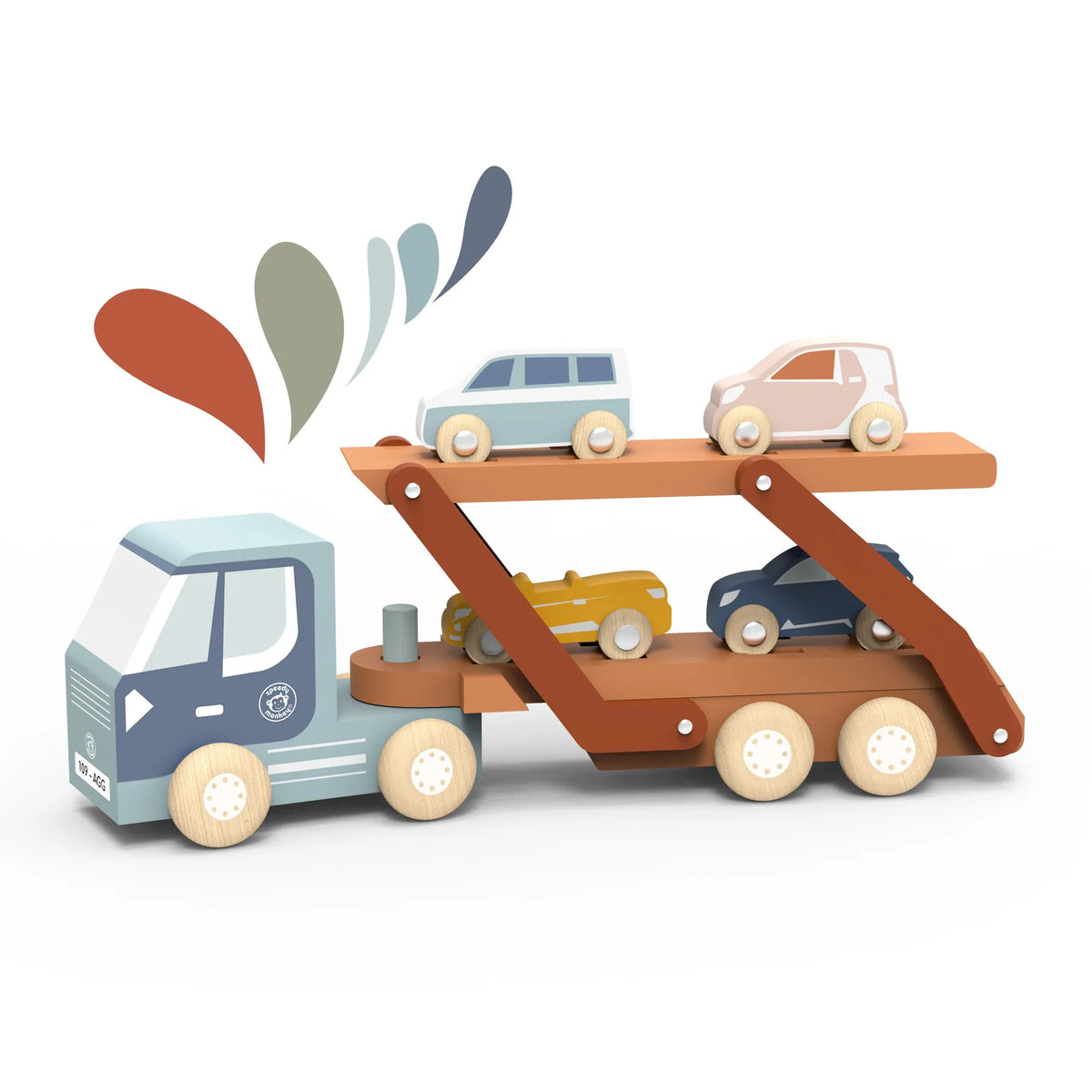 Car Carrier Truck with 4 Cars Speedy Monkey Lil Tulips