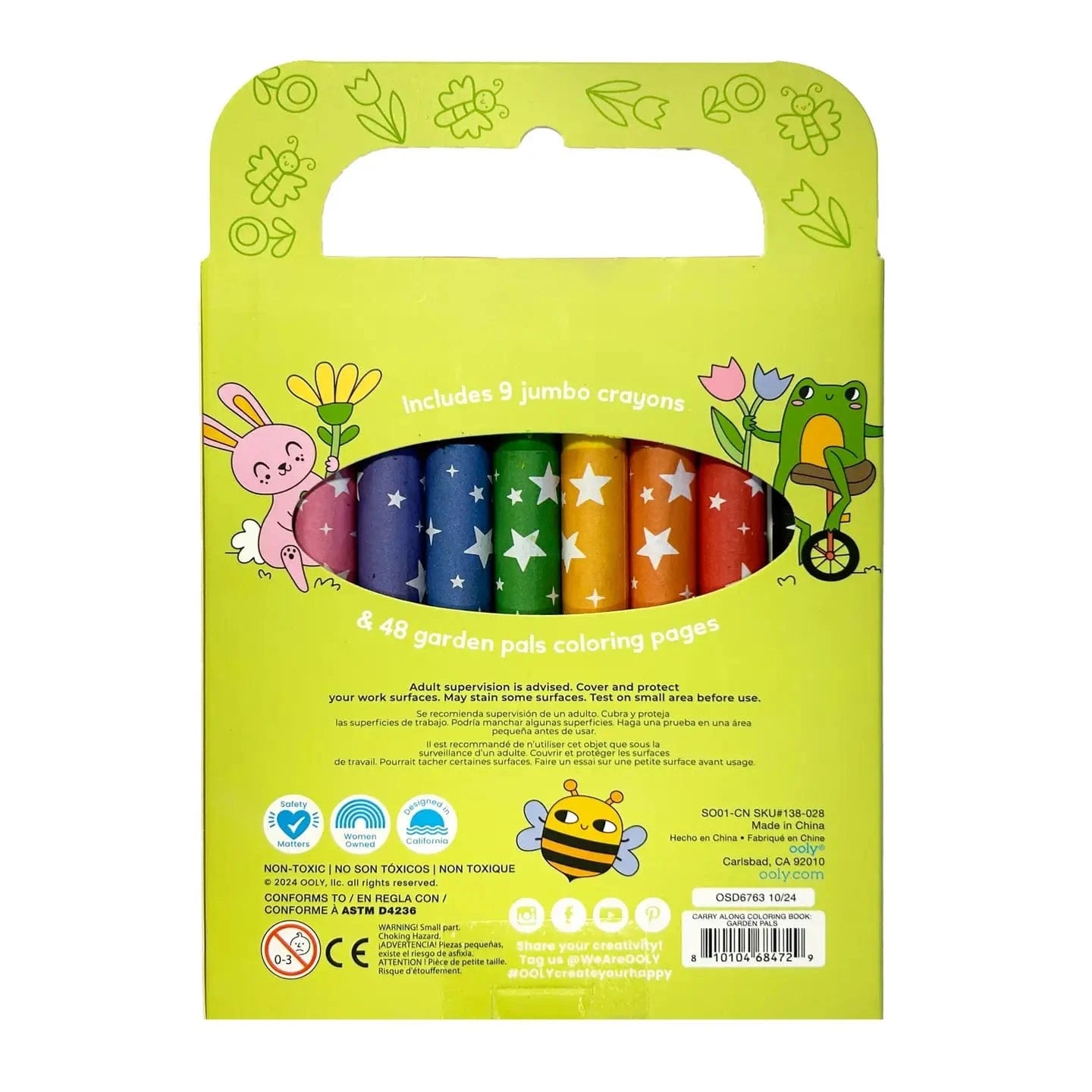 Carry Along! Coloring Book and Crayon Set - Garden Pals OOLY Lil Tulips