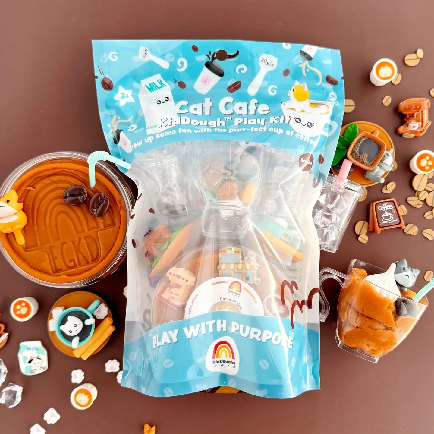 Cat Cafe Kiddough Play Kit Earth Grown KidDoughs Lil Tulips