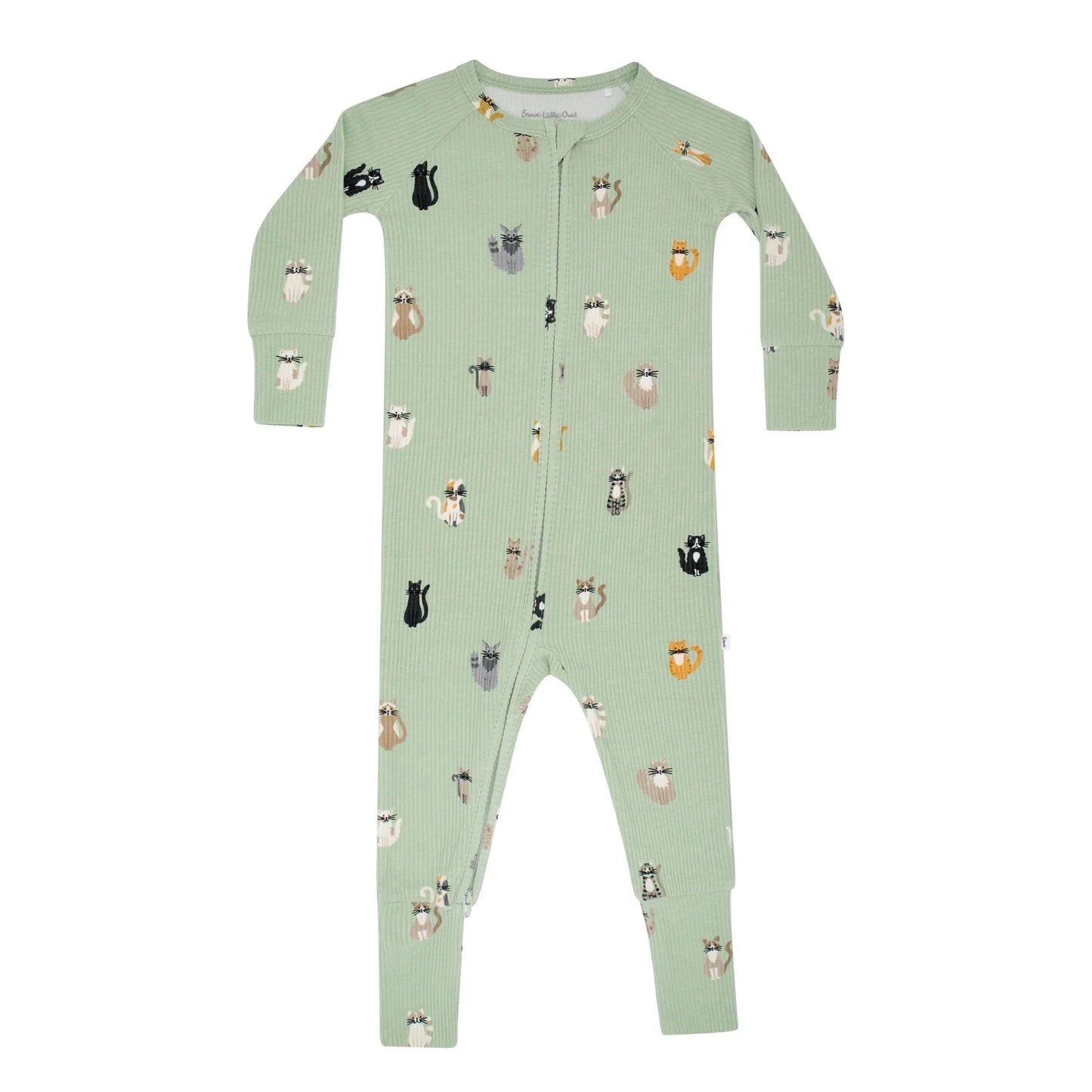 Cats Small Ribbed Zip Romper Brave Little Ones Lil Tulips