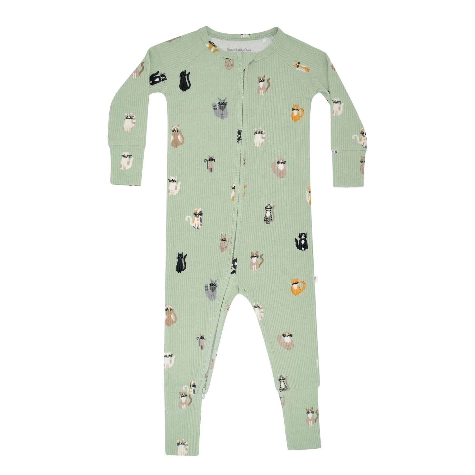 Cats Small Ribbed Zip Romper Brave Little Ones Lil Tulips