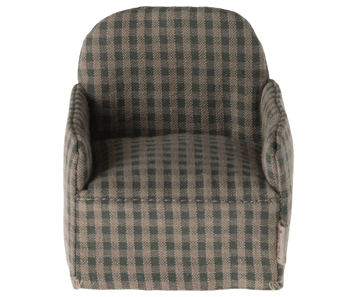 Chair, Mouse - Green checker Maileg Lil Tulips
