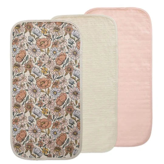 Changing Pad Liner 3-Pack Retro Flowers Combo Mushie Lil Tulips