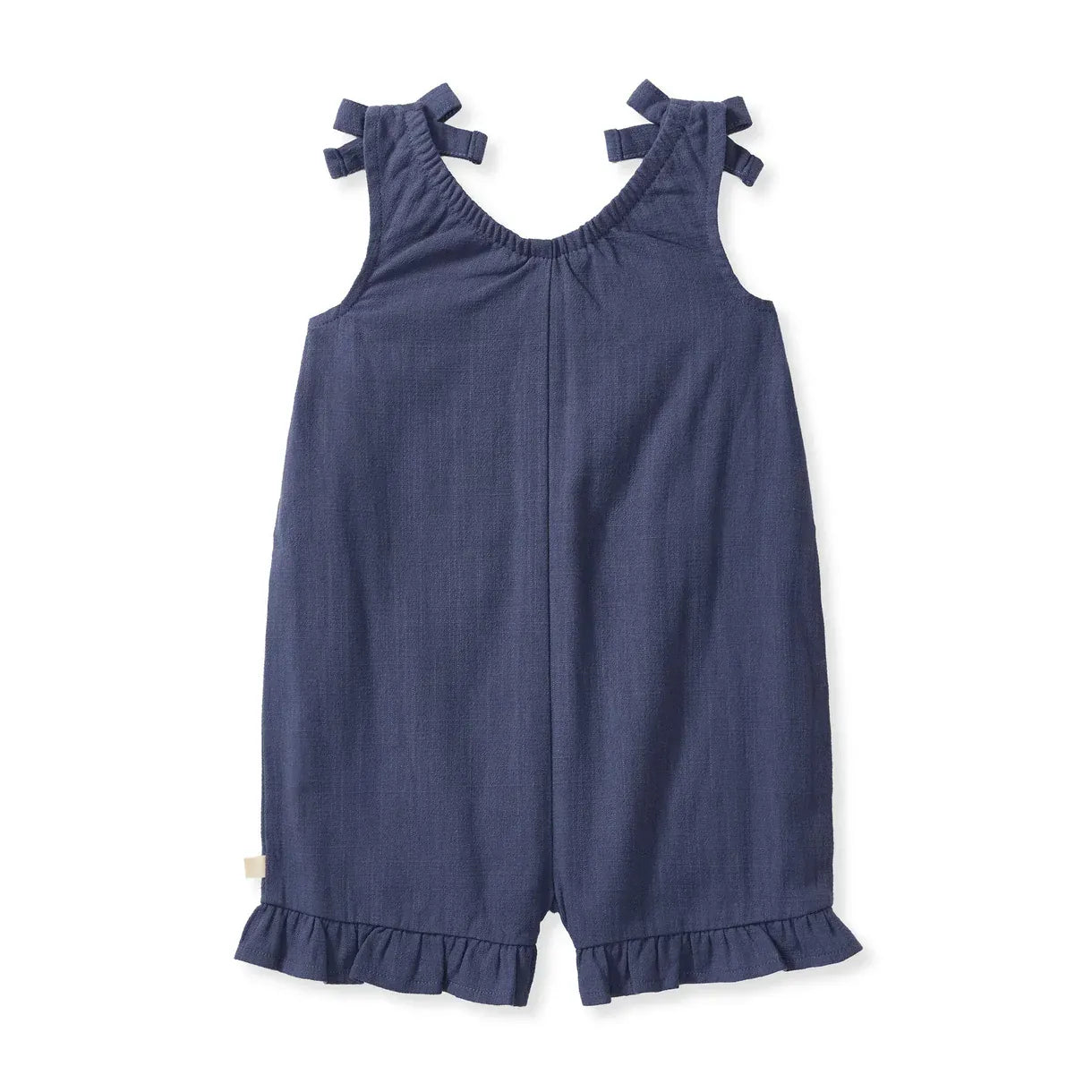 Check Gauze Blue Girl Romper - Blue Smoke Burt's Bees Baby Lil Tulips