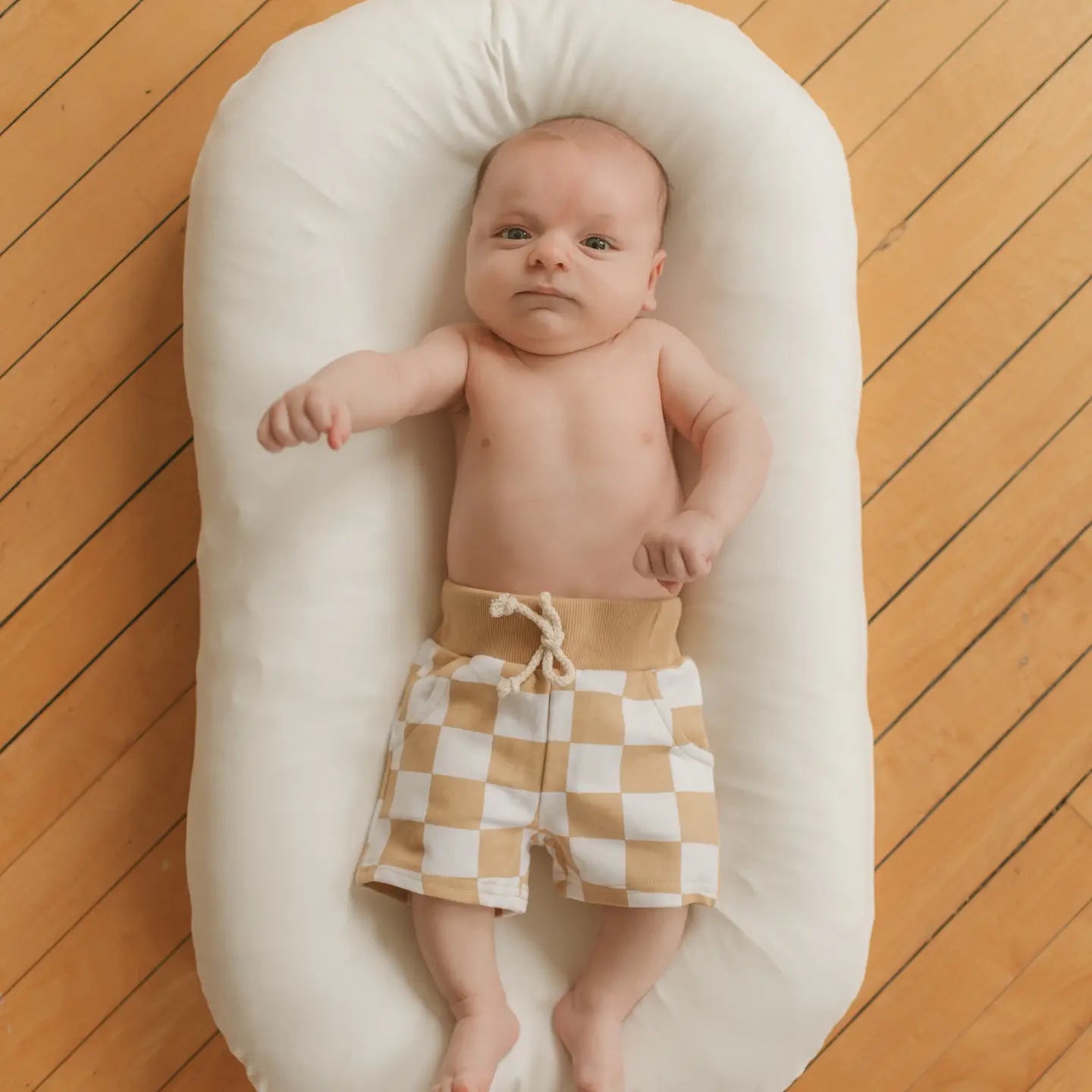 Checkerboard Shorties - Yellow Boho + Babe Lil Tulips
