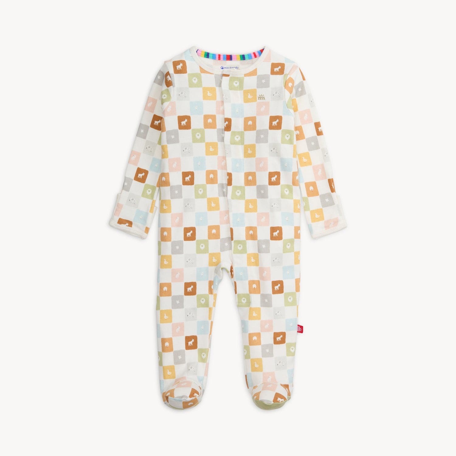 Checkmate Organic Cotton Footie Magnetic Me Lil Tulips