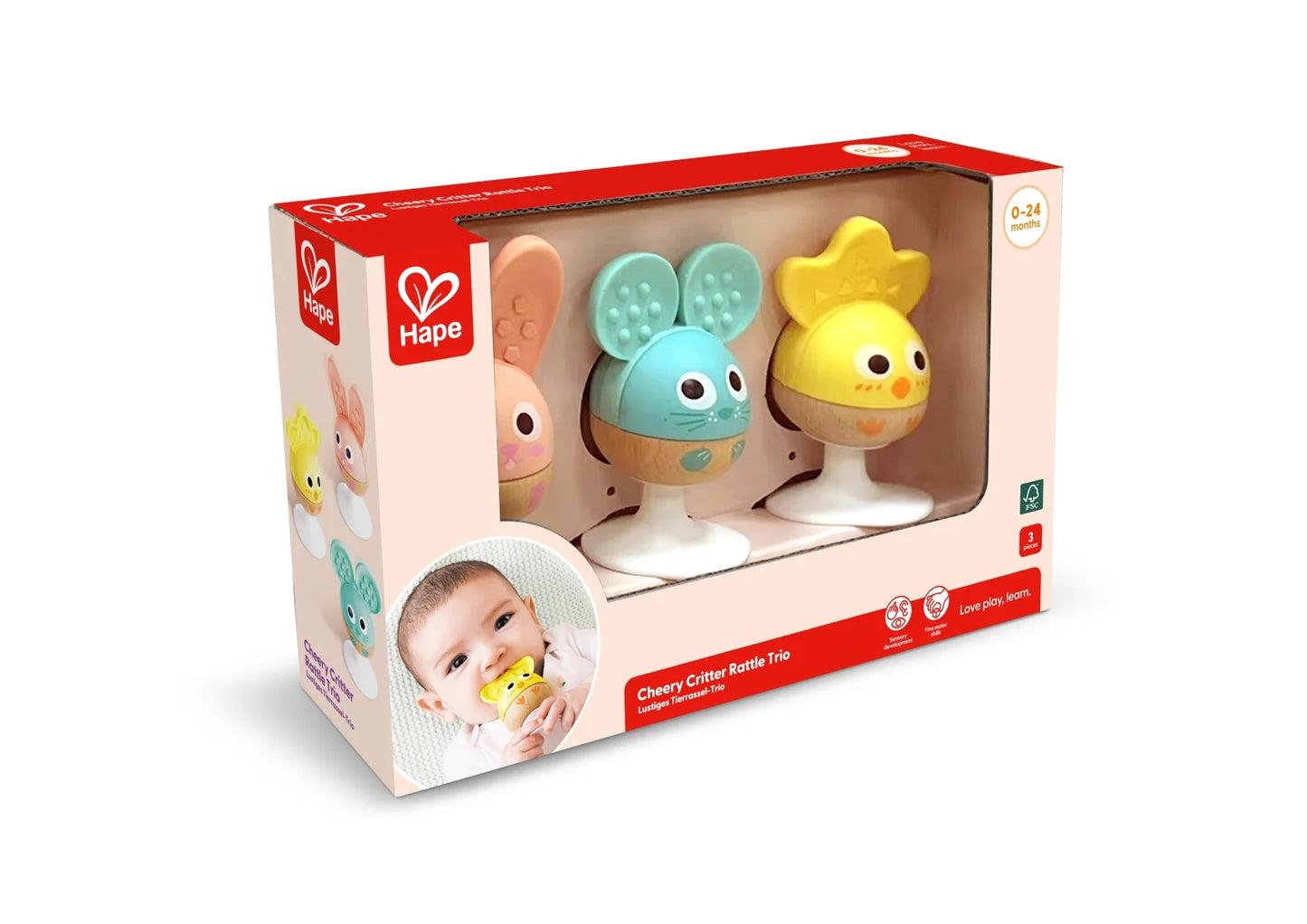 Cheery Critter Rattle Trio