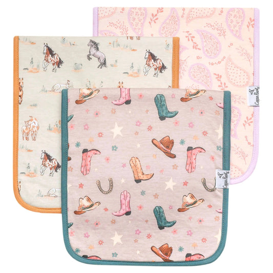 Cheyenne Burp Cloth Set (3-Pack) Copper Pearl Lil Tulips
