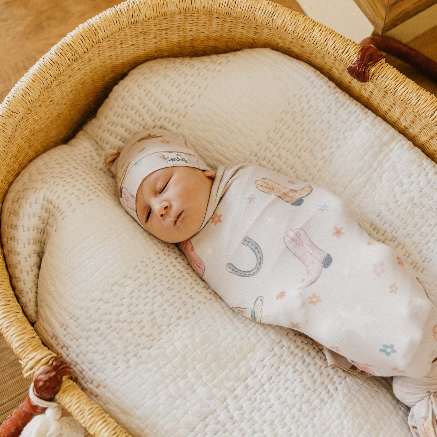 Cheyenne Knit Swaddle Blanket Copper Pearl Lil Tulips