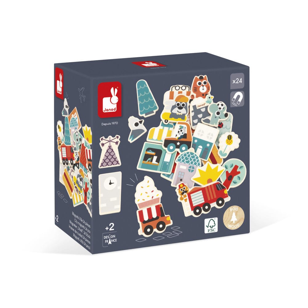 City Magnets - 24 Pieces Janod Baby Toys & Activity Equipment Lil Tulips