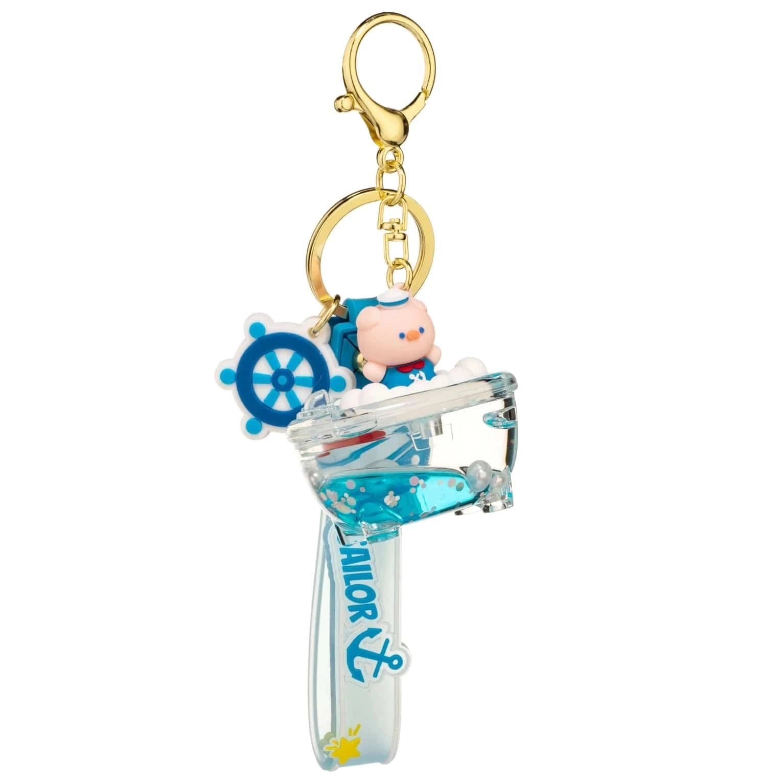 Classic Bathtub Piggy Sailor Liquid Effect Sensory Keychain* Keychain Kawaii Slime Company Final Sale Lil Tulips