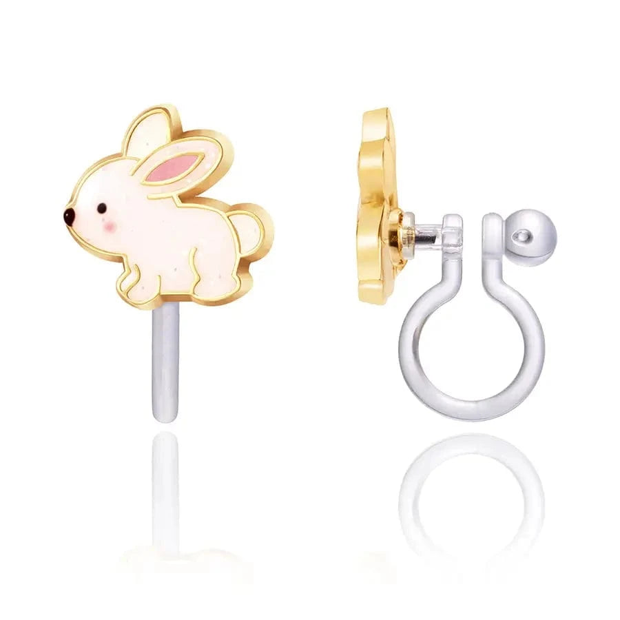 Clip On Cutie Earrings- Glitter Rabbit Girl Nation Bracelets Lil Tulips